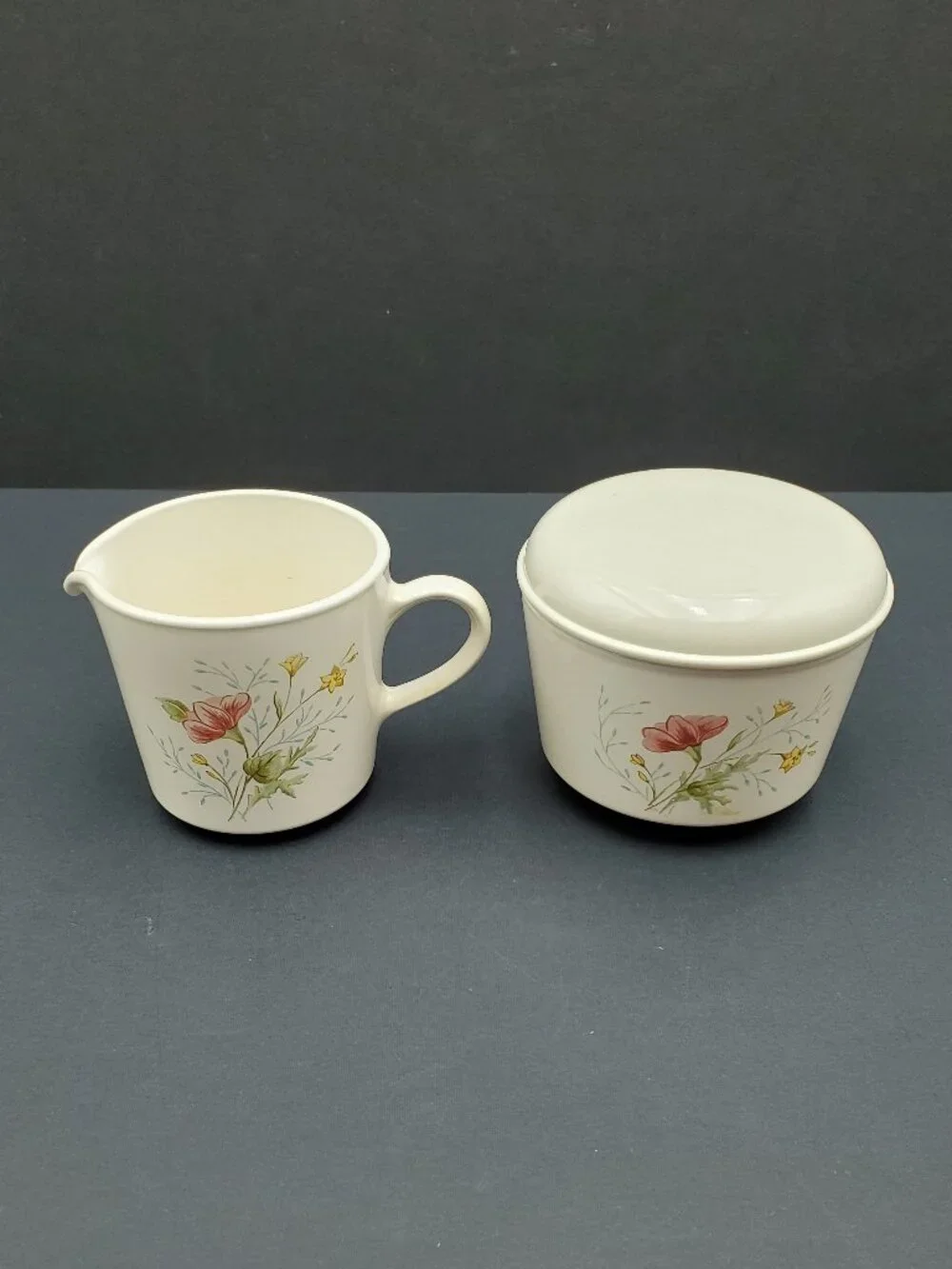 Corning Cornerstone Summer Mist Creamer & Sugar Bowl Corelle Summer Mist